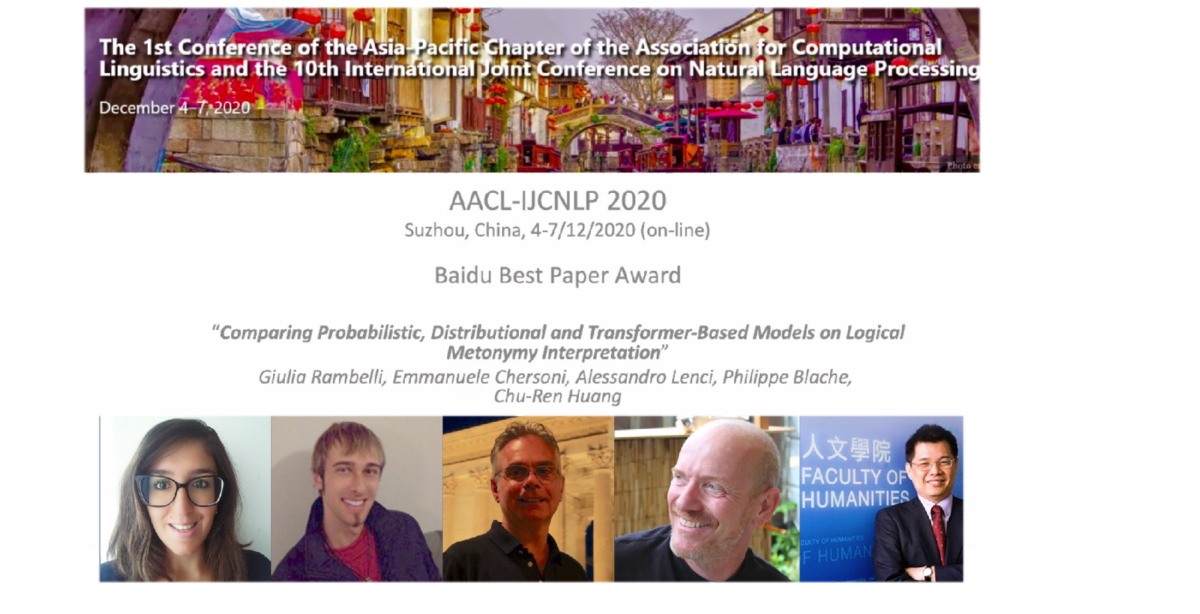 Best Paper Award: Giulia Rambelli, PhD student at the LPL
