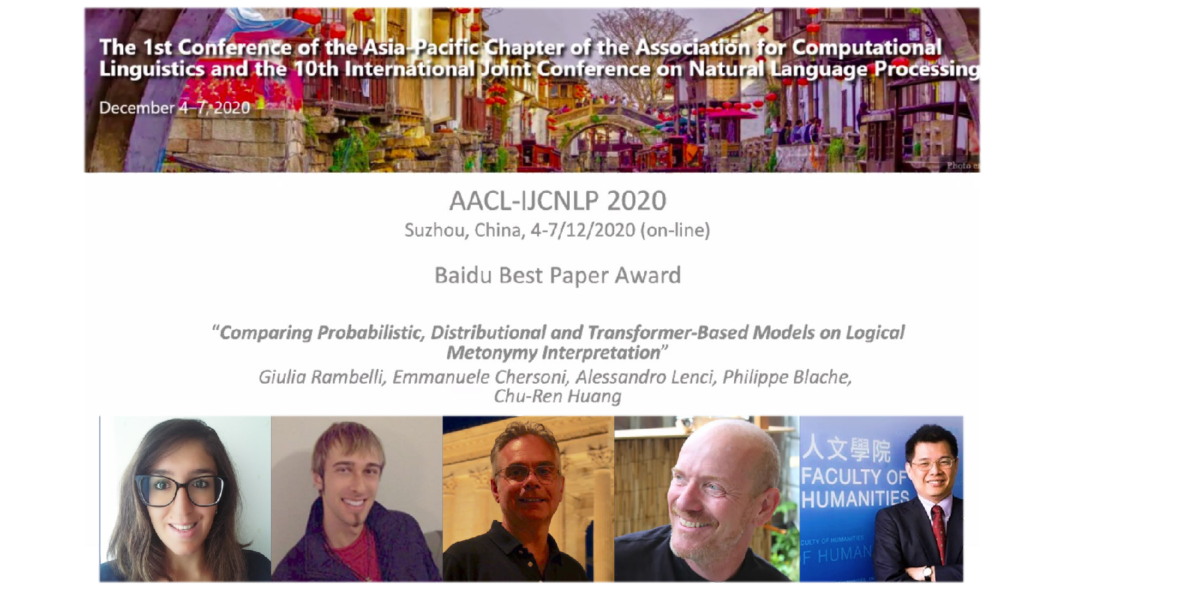 Best Paper Award : Giulia Rambelli, doctorante au LPL