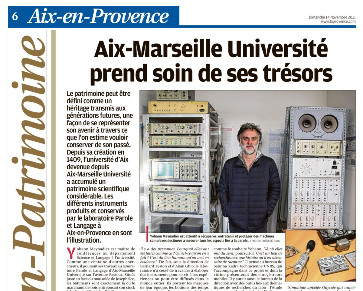 The instrumental heritage of the LPL in the spotlight in the journal “La Provence”