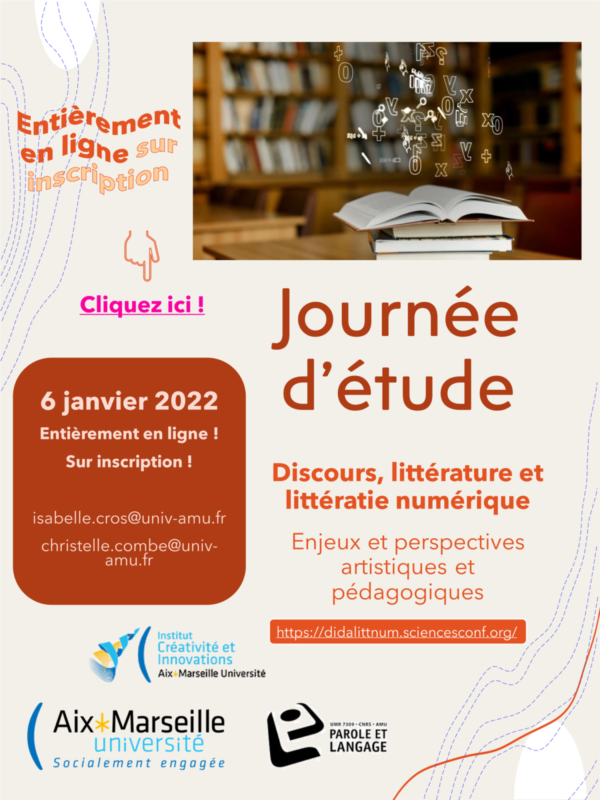 Journée d’étude “Discours, littérature et littératie numérique : Enjeux et perspectives artistiques et pédagogiques”