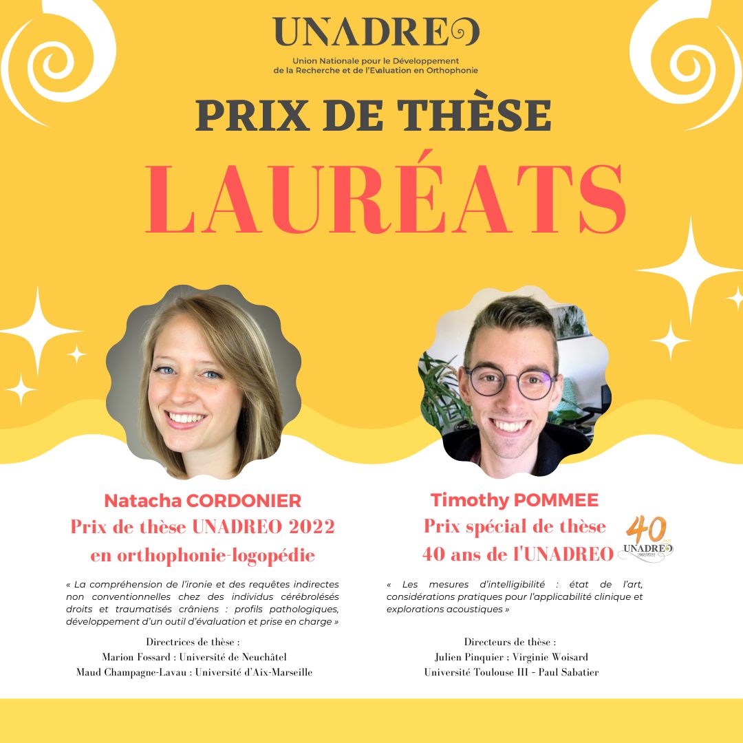 Natacha Cordonier lauréate du Prix de thèse UNADREO