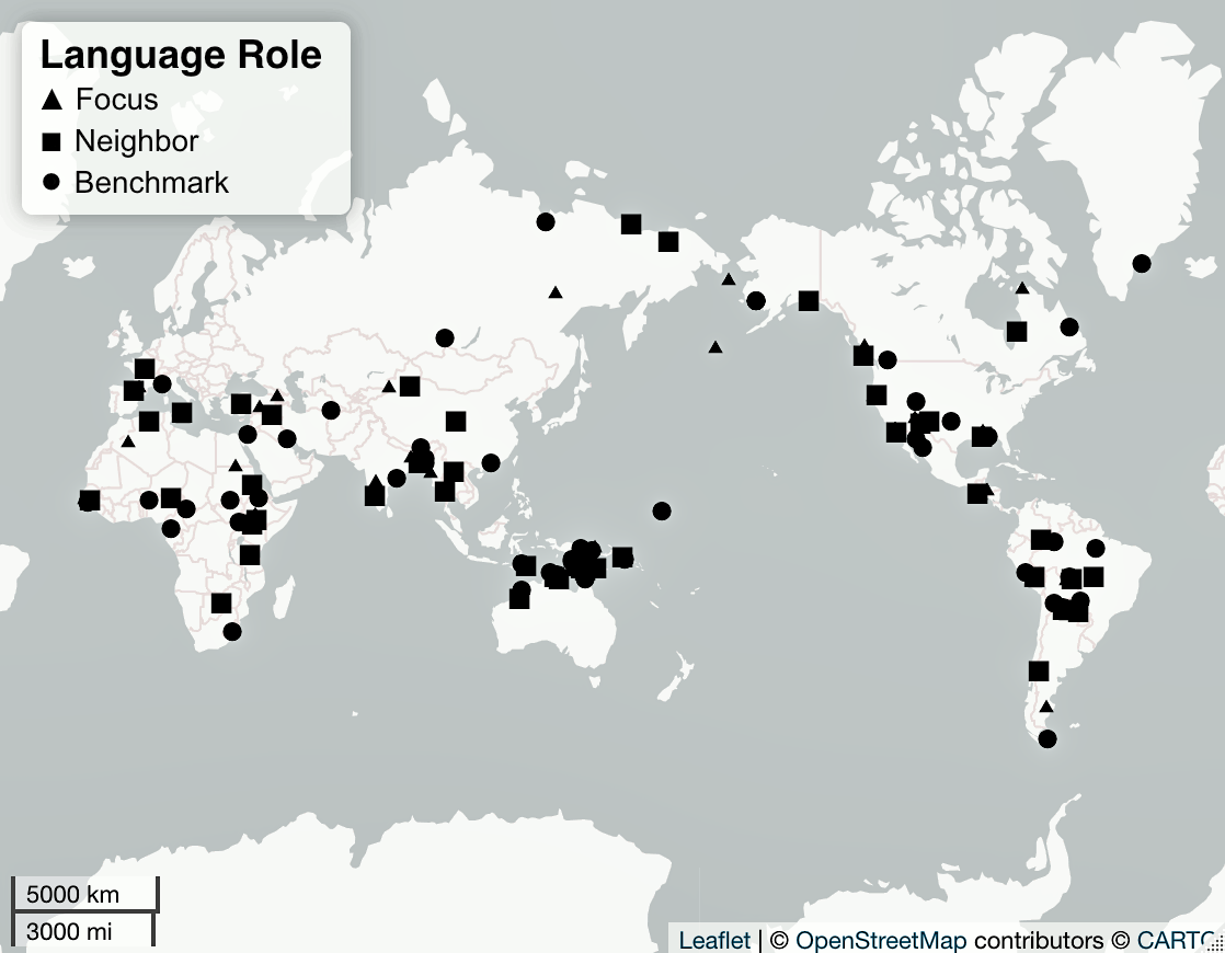 A sampling technique for worldwide comparisons of language contact scenarios