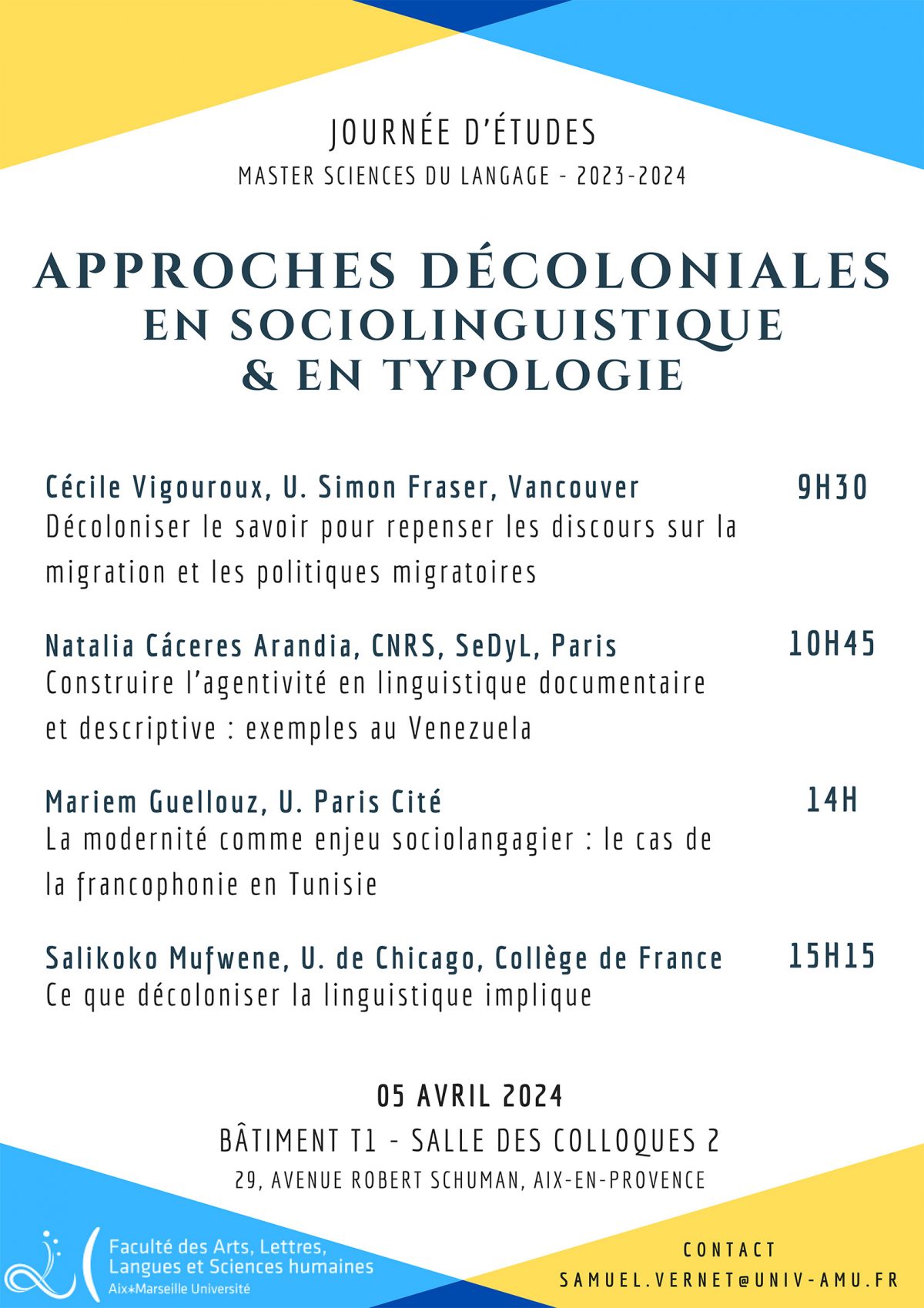 Journée d’études du master de Sciences du langage